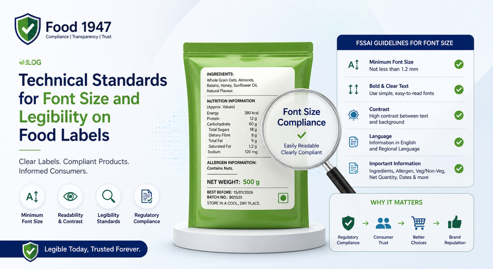 Technical Standards for Font Size and Legibility on Food Labels